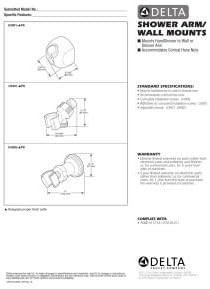 Delta Faucet U4005-SS-PK Adjustable Wall Mount, Stainless,4.00 x 2.00 x 4.00