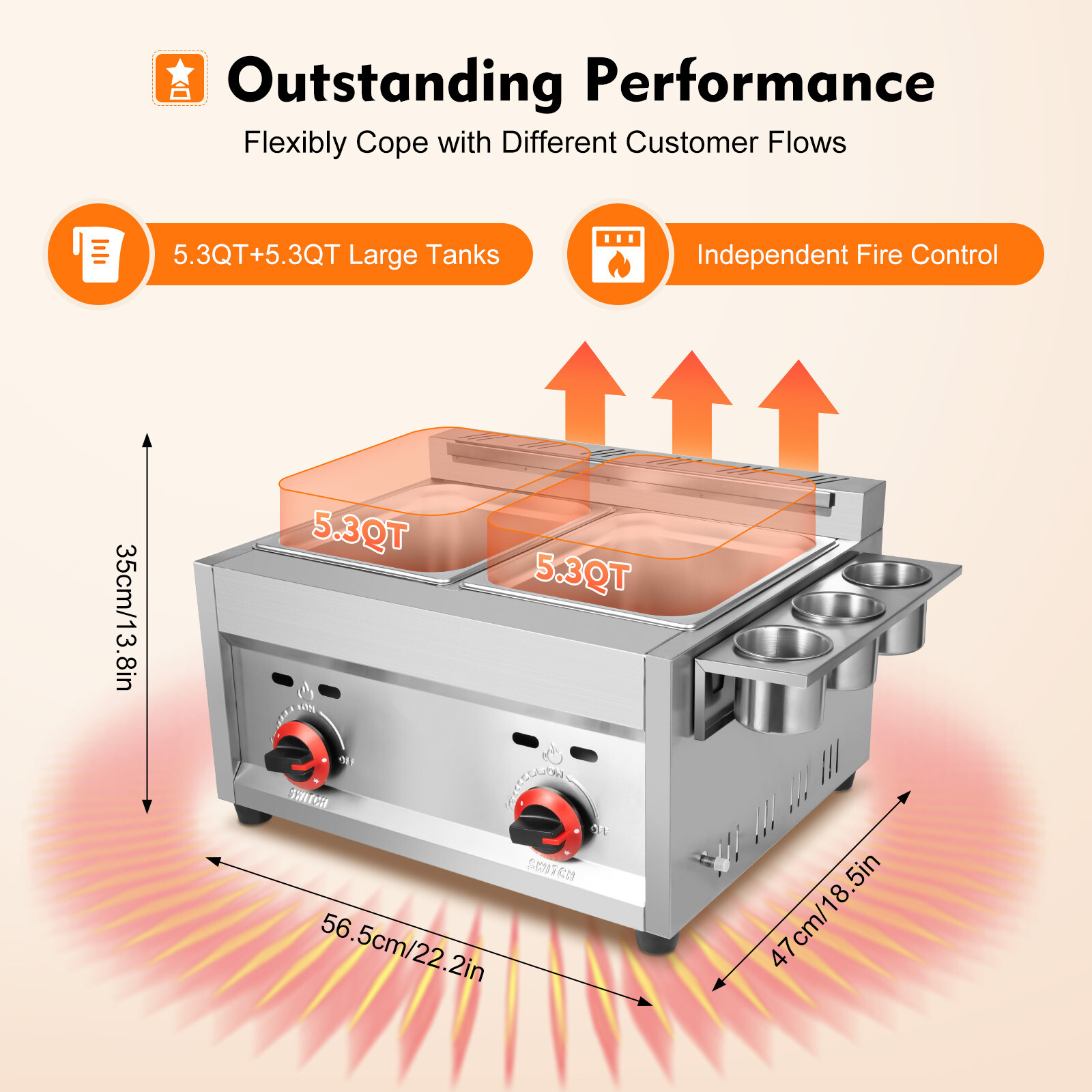 12L Commercial Countertop Gas Fryer Liquefied Petroleum Gas Fryer Cooker