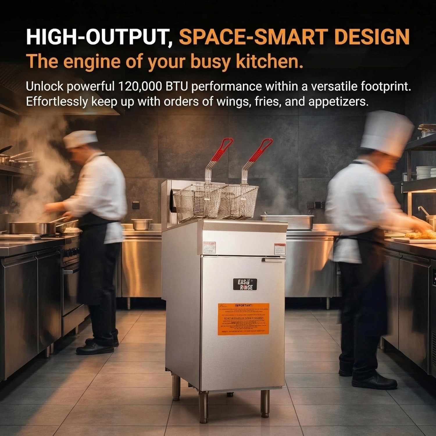 CMI Commercial Floor Deep Fryer Liquid Propane 3/4/5 Burners Fryer with 2 Basket