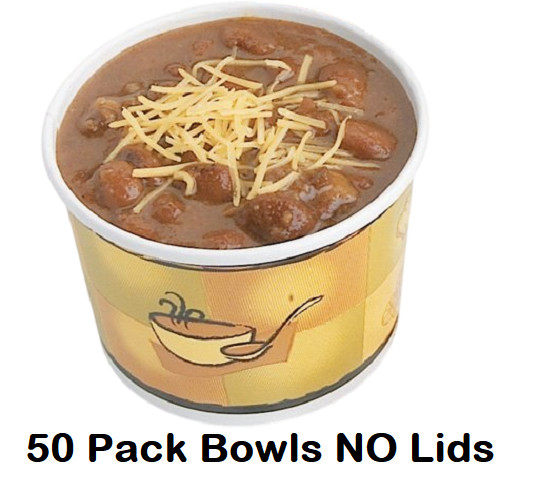 Chinet Premium Food Container 8 oz Paper Soup/Food Containers 50 Pack (No Lids)