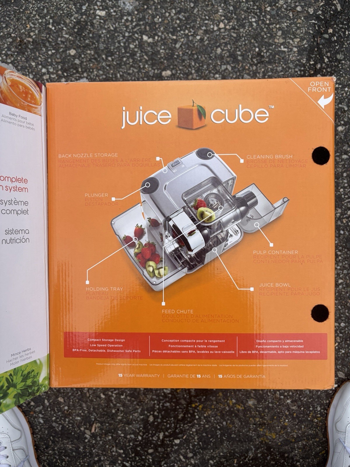Omega Cold Press 365 Masticating Slow Juicer with On-Board Storage, in Silver **