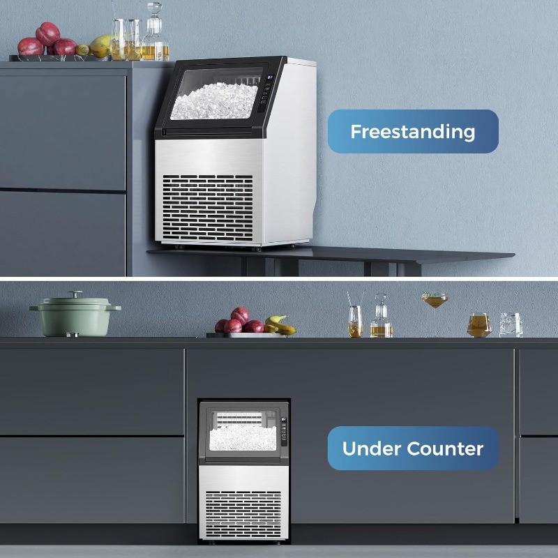 80Lbs/24H Undercounter Ice Maker Machine with 28Lbs Ice Storage Capacity
