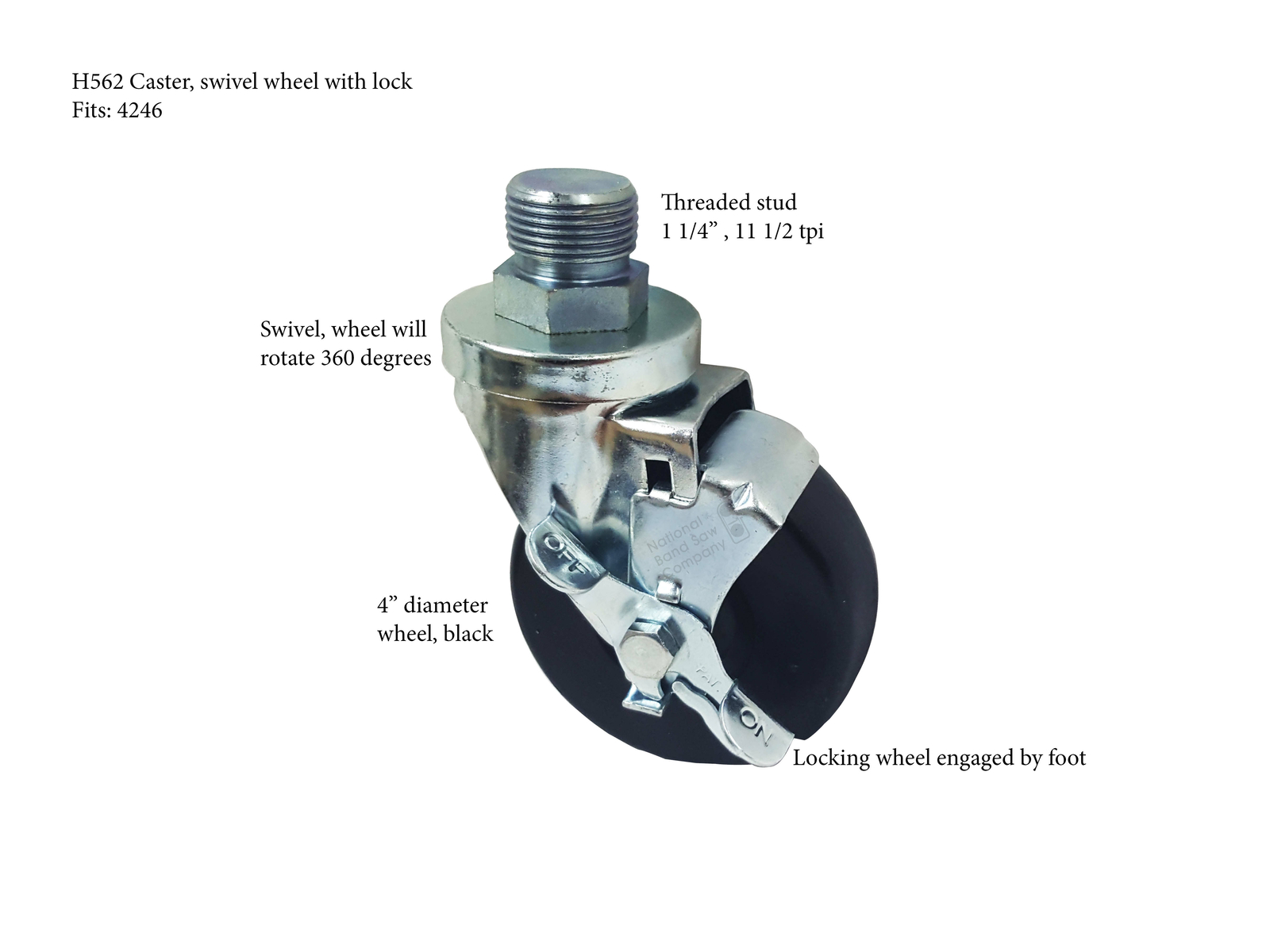 CASTER – SWIVEL WHEEL W/LOCK