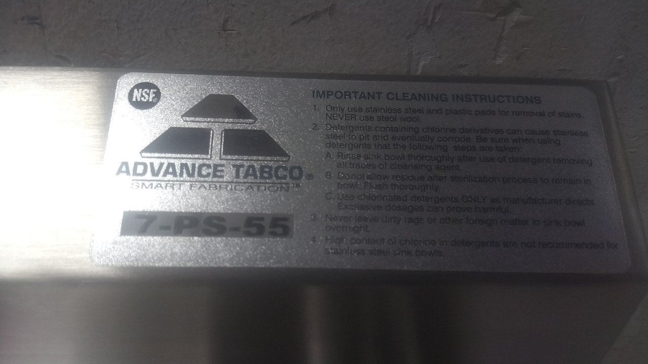 Advance Tabco 7-PS-55 15-1/4 In Width 1 GPM Stainless Steel Hand Sink w/Eye Wash