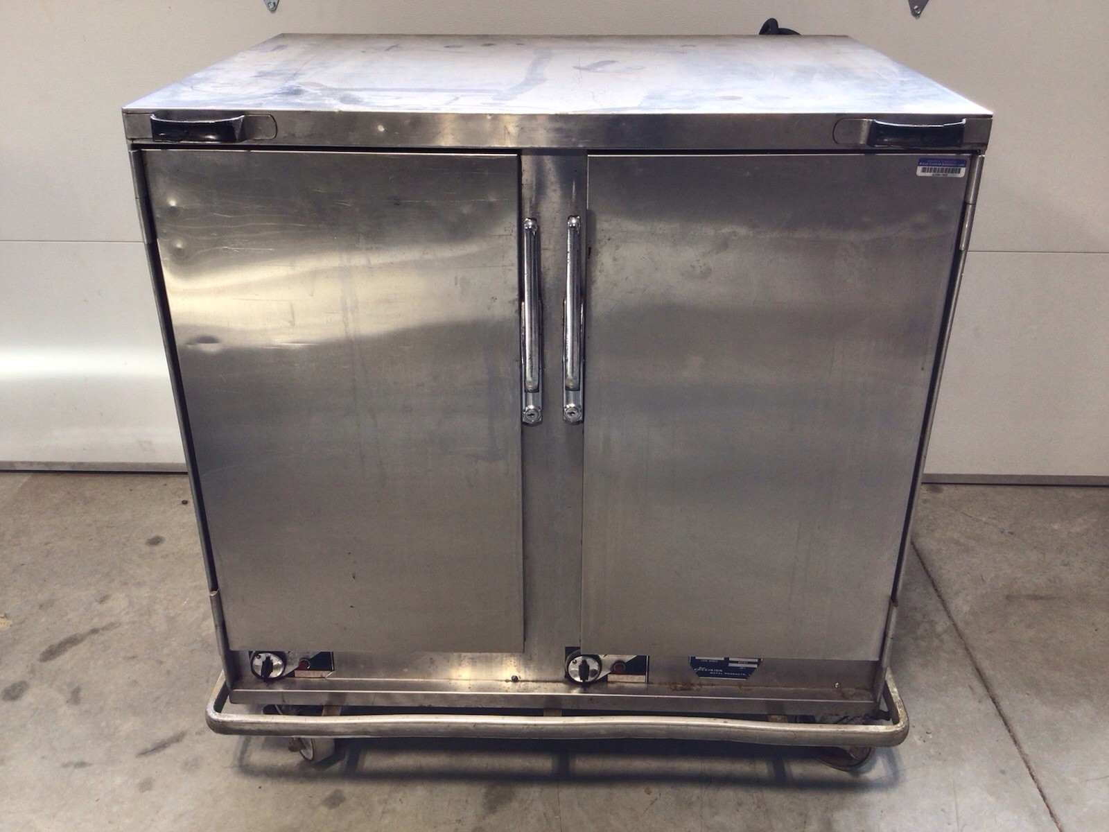 Precision Metal Stainless Steel Food Warming Cabinet Cart On Wheels RS200