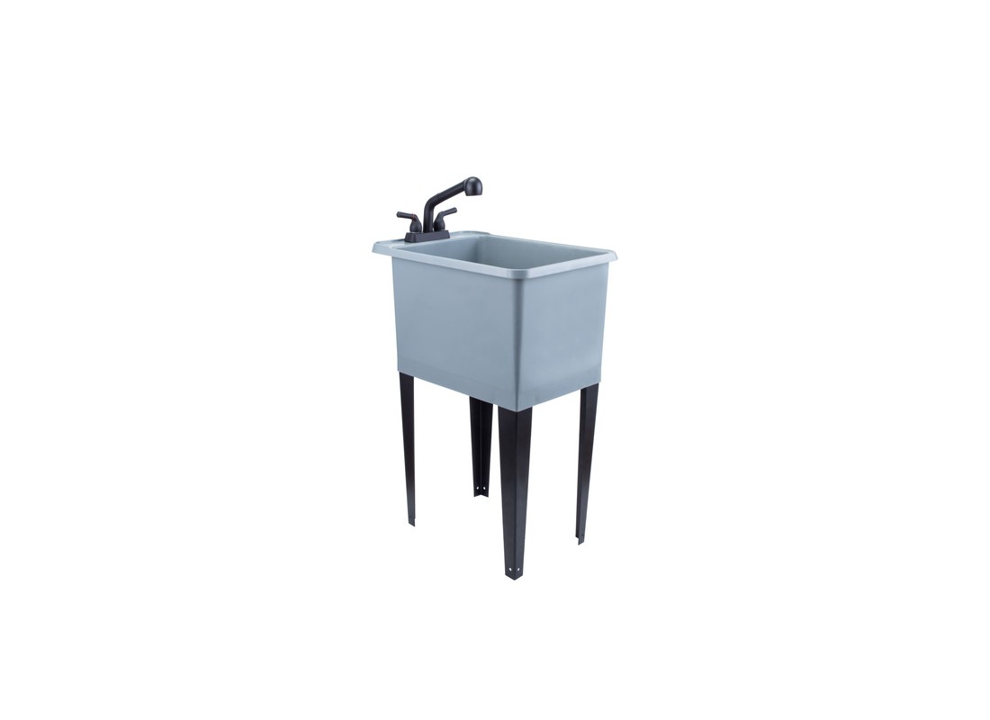 Laundry Tub 17.5″ in. W X 23.5″ D Freestanding Plastic Gray