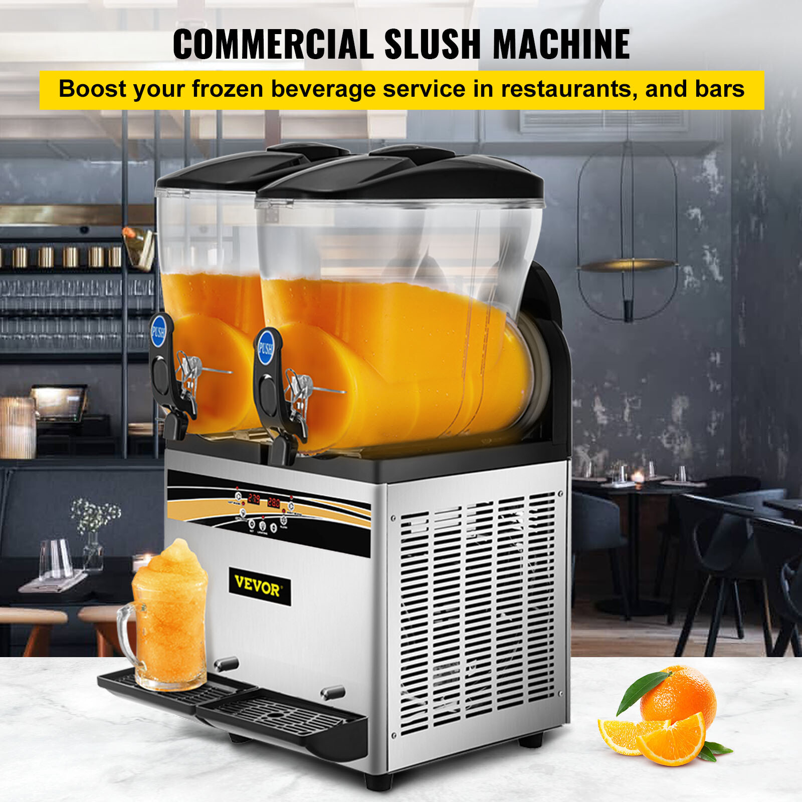 Commercial Slush Machine Professional Frozen Drink Maker Large Long Usage Cycle