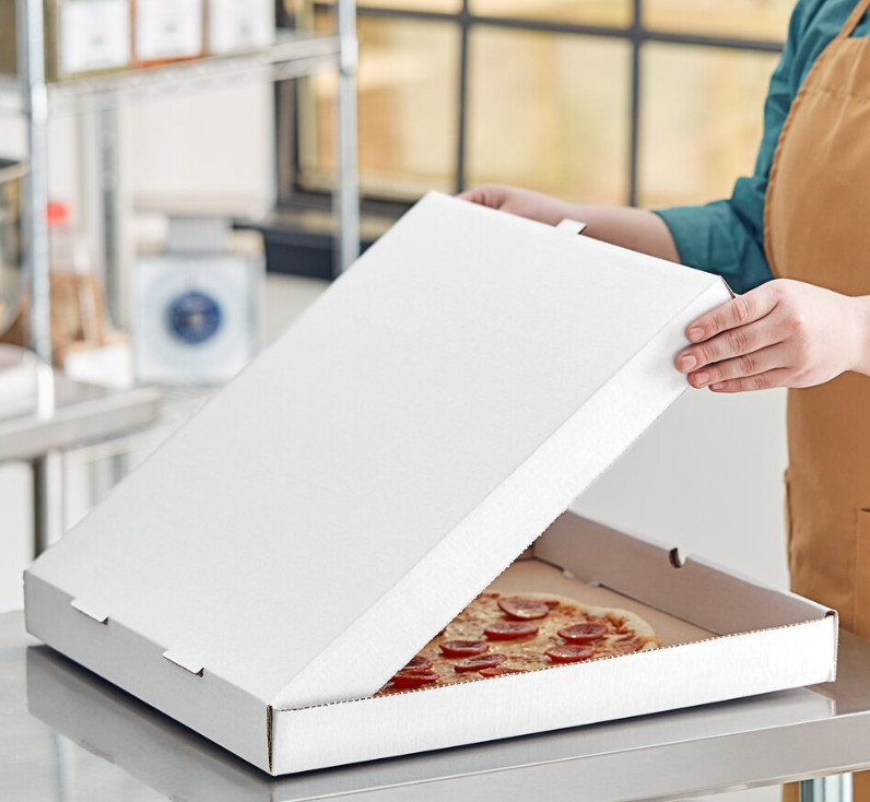 (50-Case) 18″ x 18″ x 2″ White Corrugated Plain Pizza Bakery Square Take-Out Box