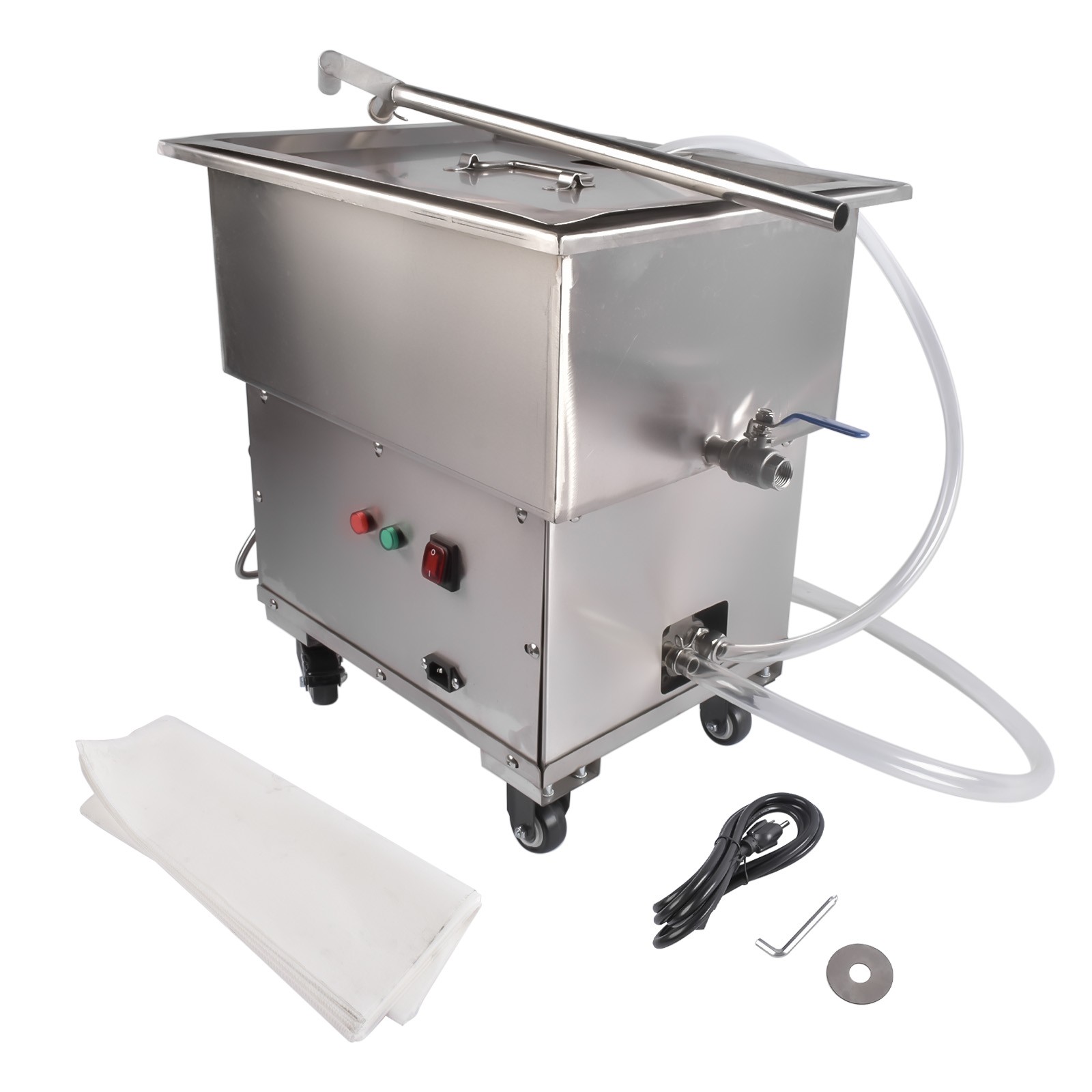 Fryer Oil Filter Cart Machine Commercial Cooking Oil Filtration System 370W