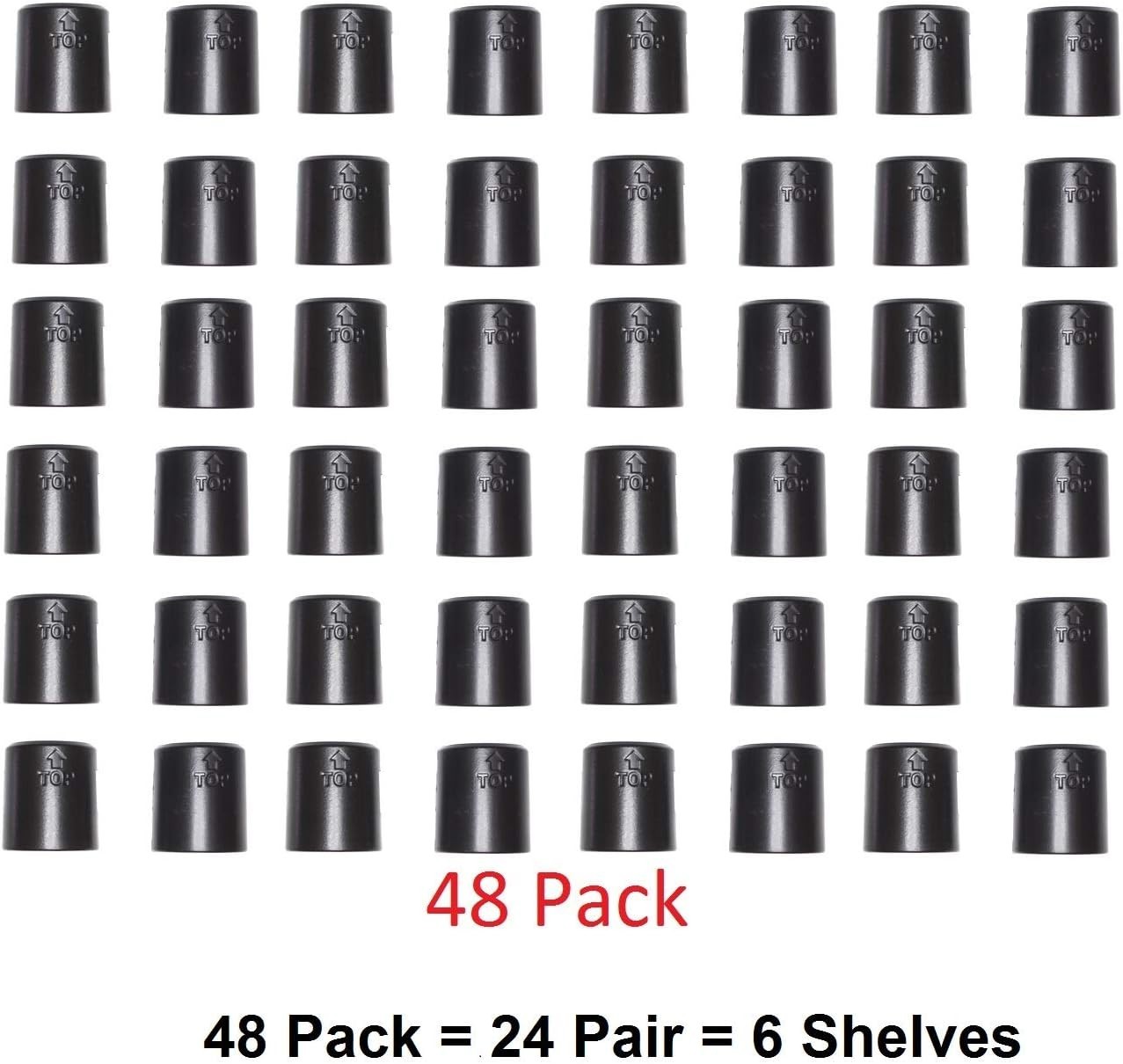 Industrial Black Wire Shelf Clips – 48-Pack Durable Split Sleeves for Shelves