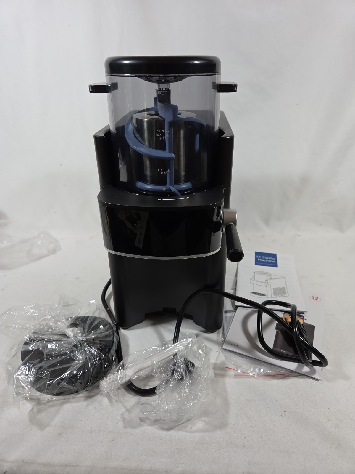 2-in-1 Countertop Slushie & Soft Serve Ice Cream Machine, Black, FREE SHIP