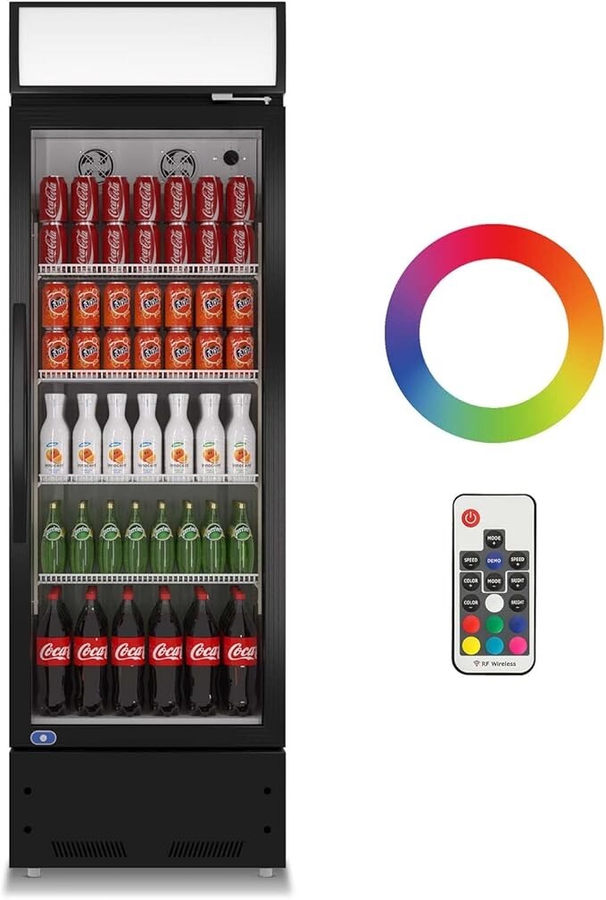 Commercial Merchandiser Refrigerator Glass Door Light Box Beverage Cooler 8Cu.Ft