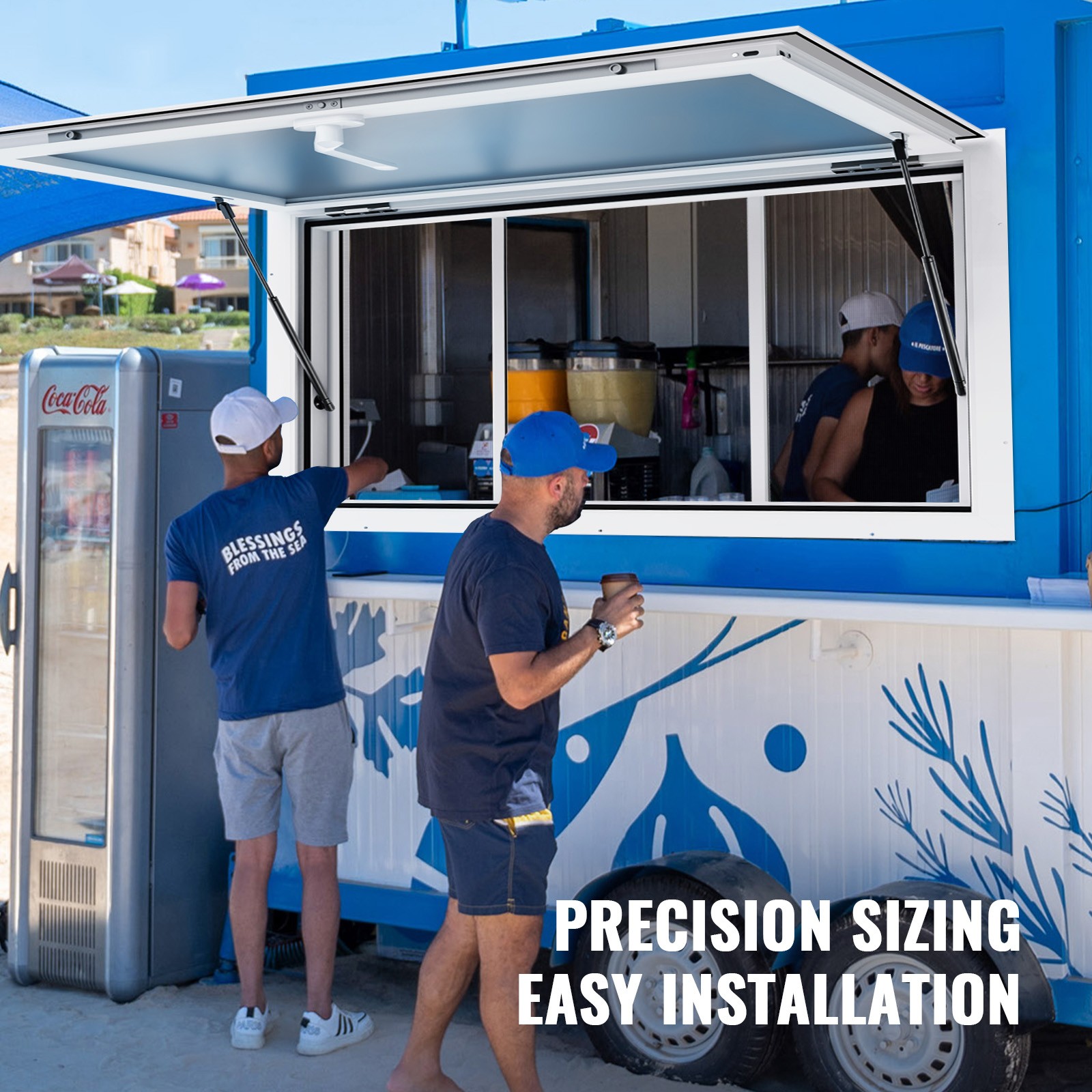 VEVOR 36 x 24-48 in Concession Stand Serving Window Food Truck Service Awning