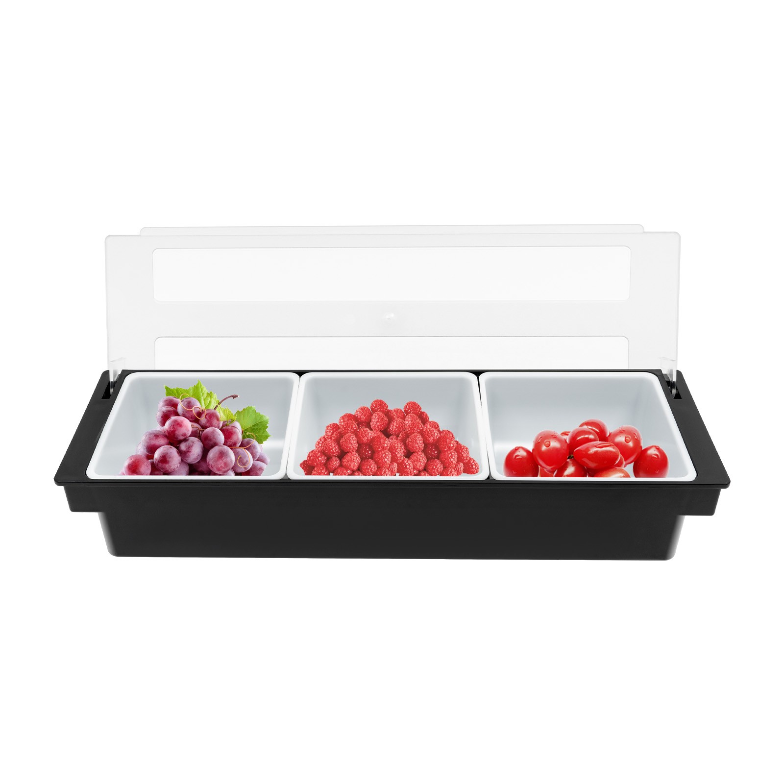 3/5 Compartments Condiment Dispenser Chilled Server Caddy Food FruitSalad Tray