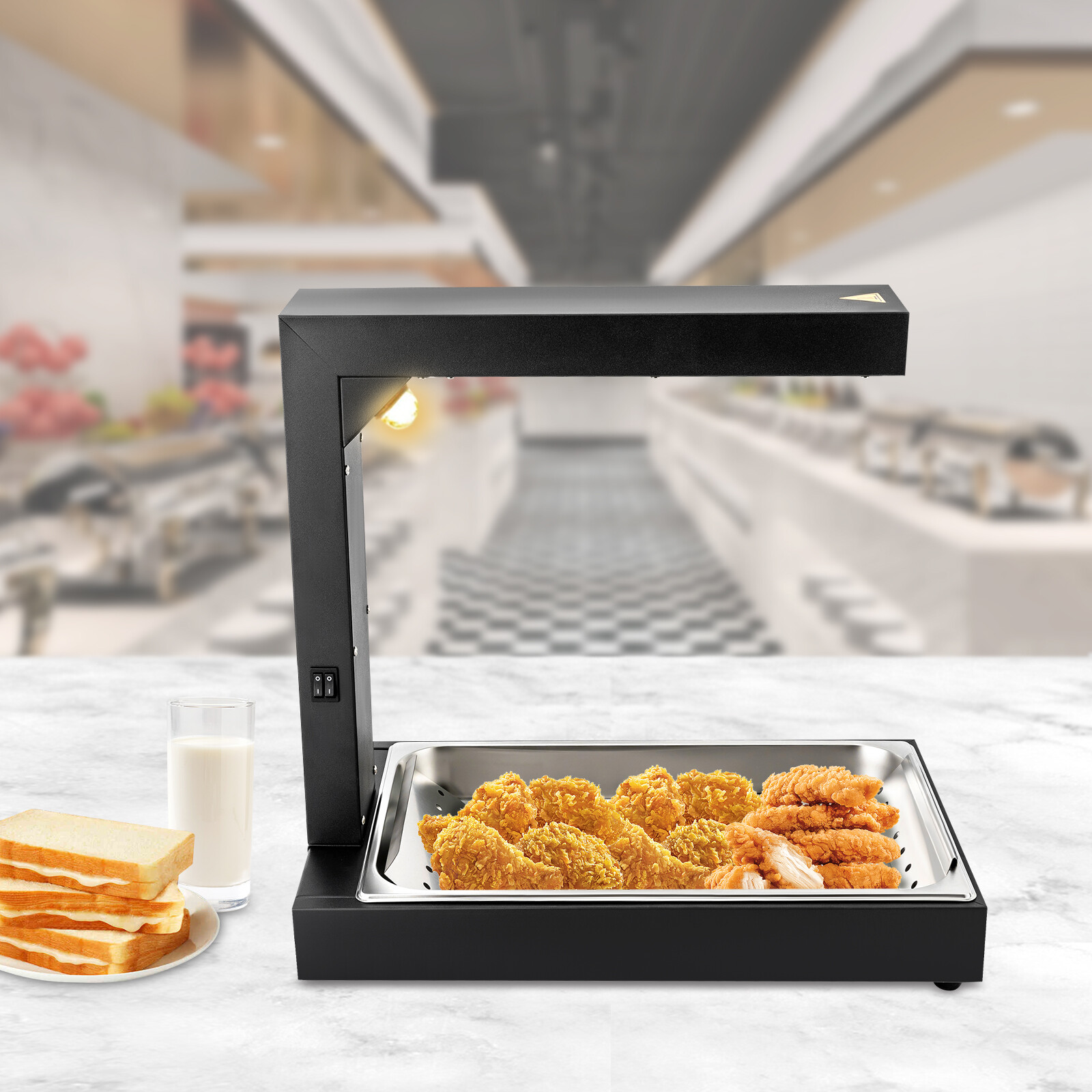 Commercial French Fry Food Warmer Fryer Dump Station Heat Lamp Stainless Steel