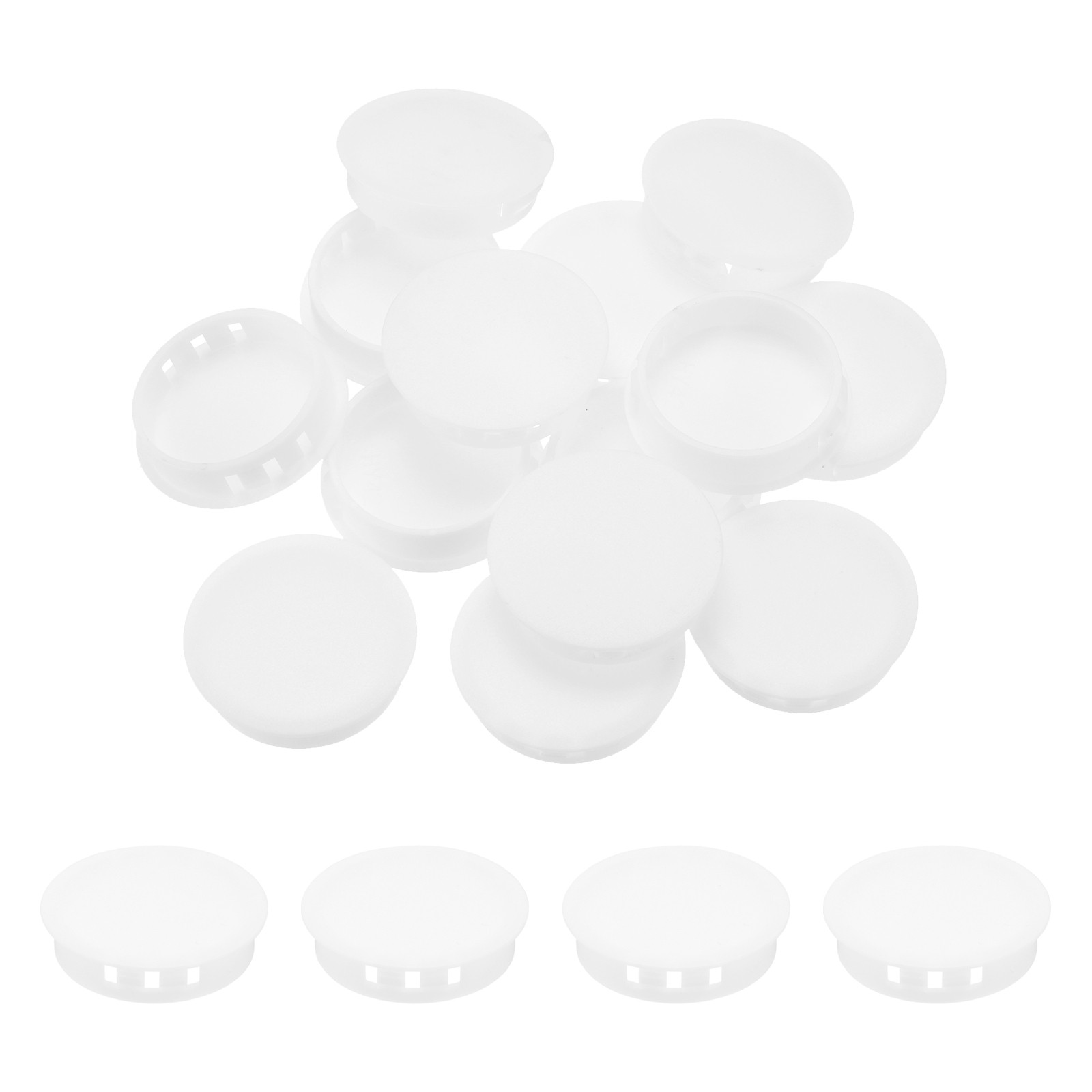 32Pcs 42mm(1 3/4′) White Nylon Plastic Round Locking Hole Plugs Insert End Caps