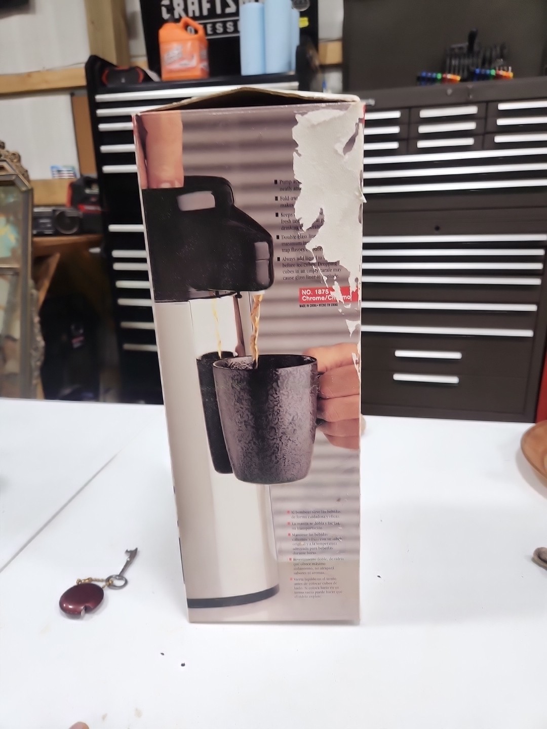 METRO 1.9 L thermal carafe air pump Coffee pot carafe isolante chrome NO. 1875
