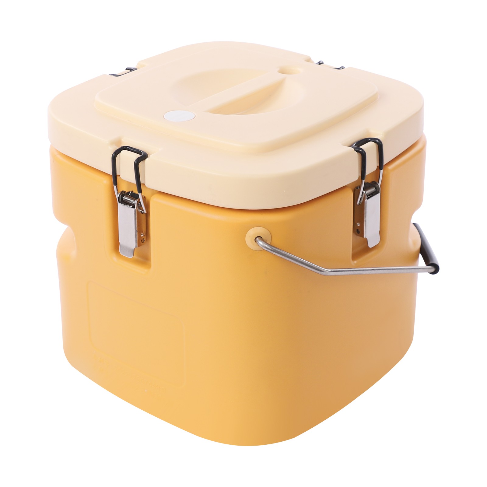 16L Commercial Insulated Soup Container Stainless Steel Portable Ginger Yellow