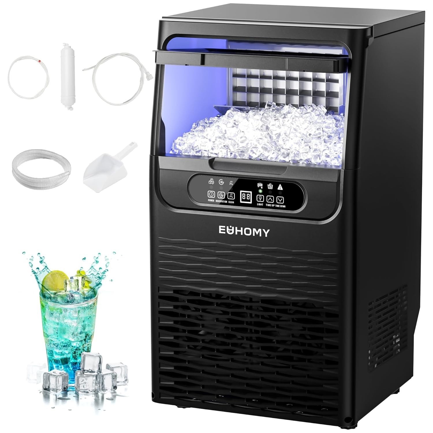 Under Counter Ice Maker Machine with 12 lbs Storage – Perfect for Home/Bar/Cafe