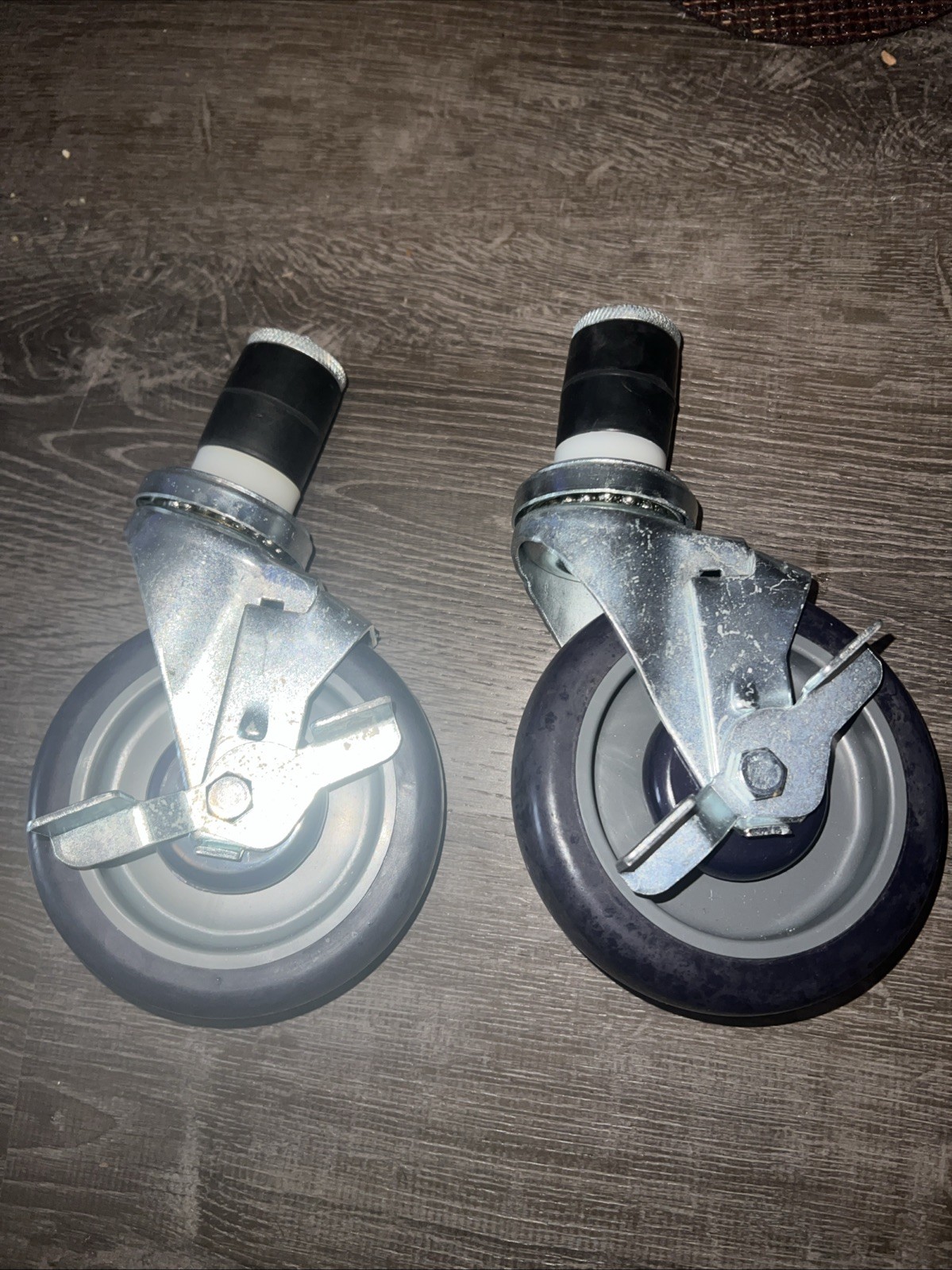 Set Of 4 6” x 1- 1/4″ Wheels with 1-3/8″ Stem Work Table Caster with Brakes