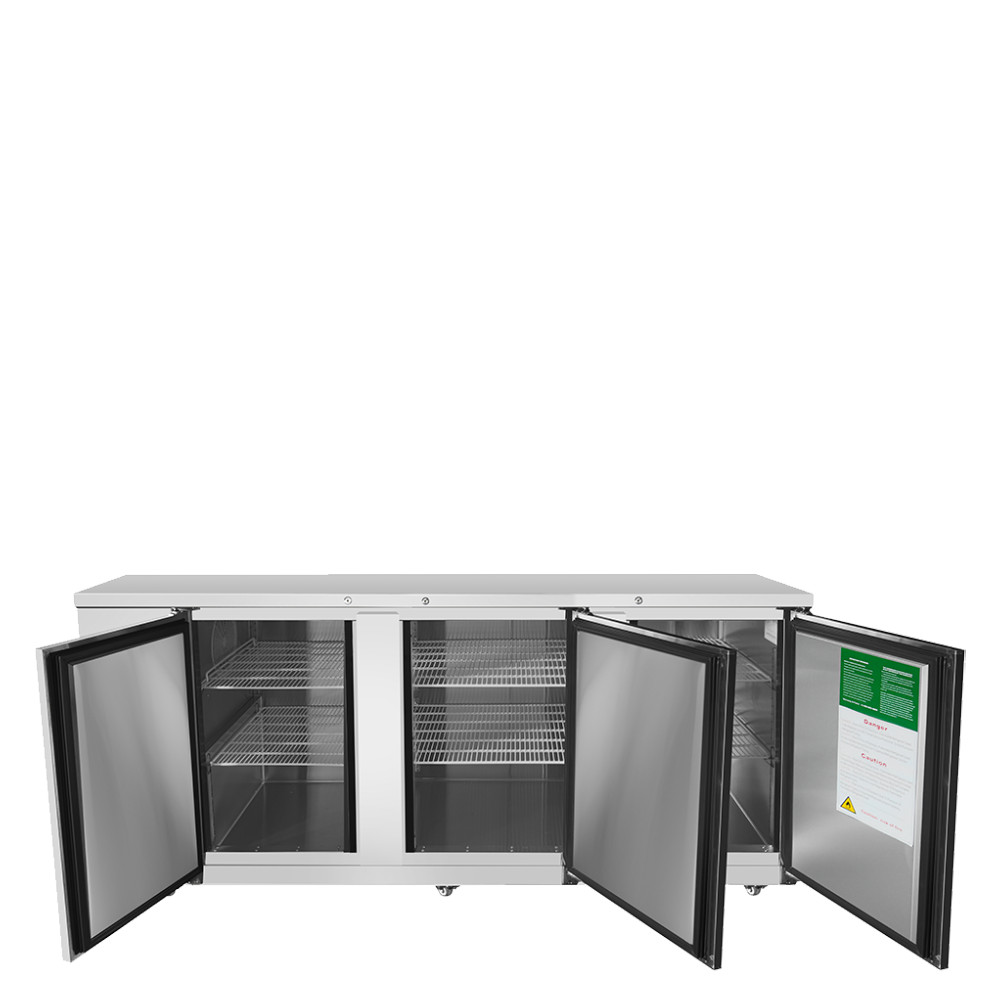 Atosa MBB90GR 90″ 3 Door Back Bar Beer Cooler Stainless Casters Free Lift Gate
