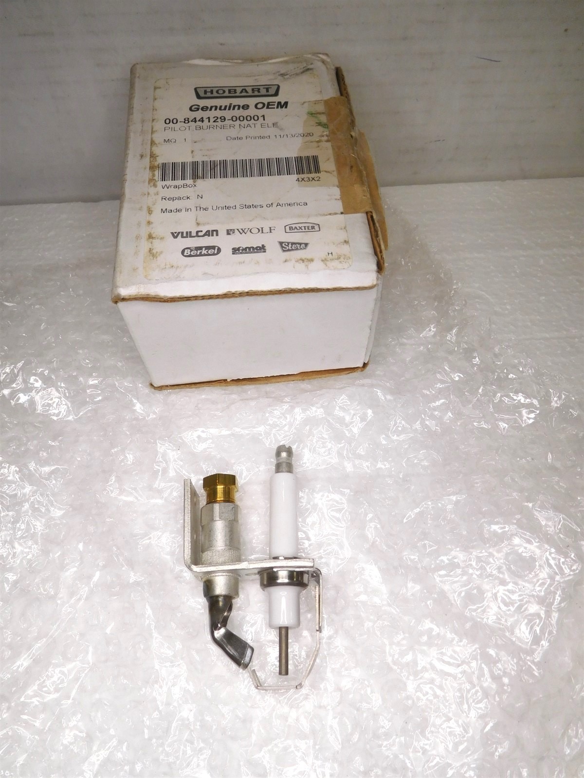 Hobart Vulcan Geniune OEM 00-844129-00001 Pilot Burner Nat/Ele (051826)