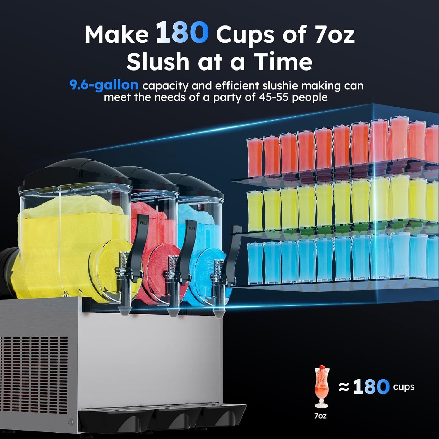 15L x 3 Tank Commercial Slushy Machine Margarita Smoothie Frozen Drink Maker