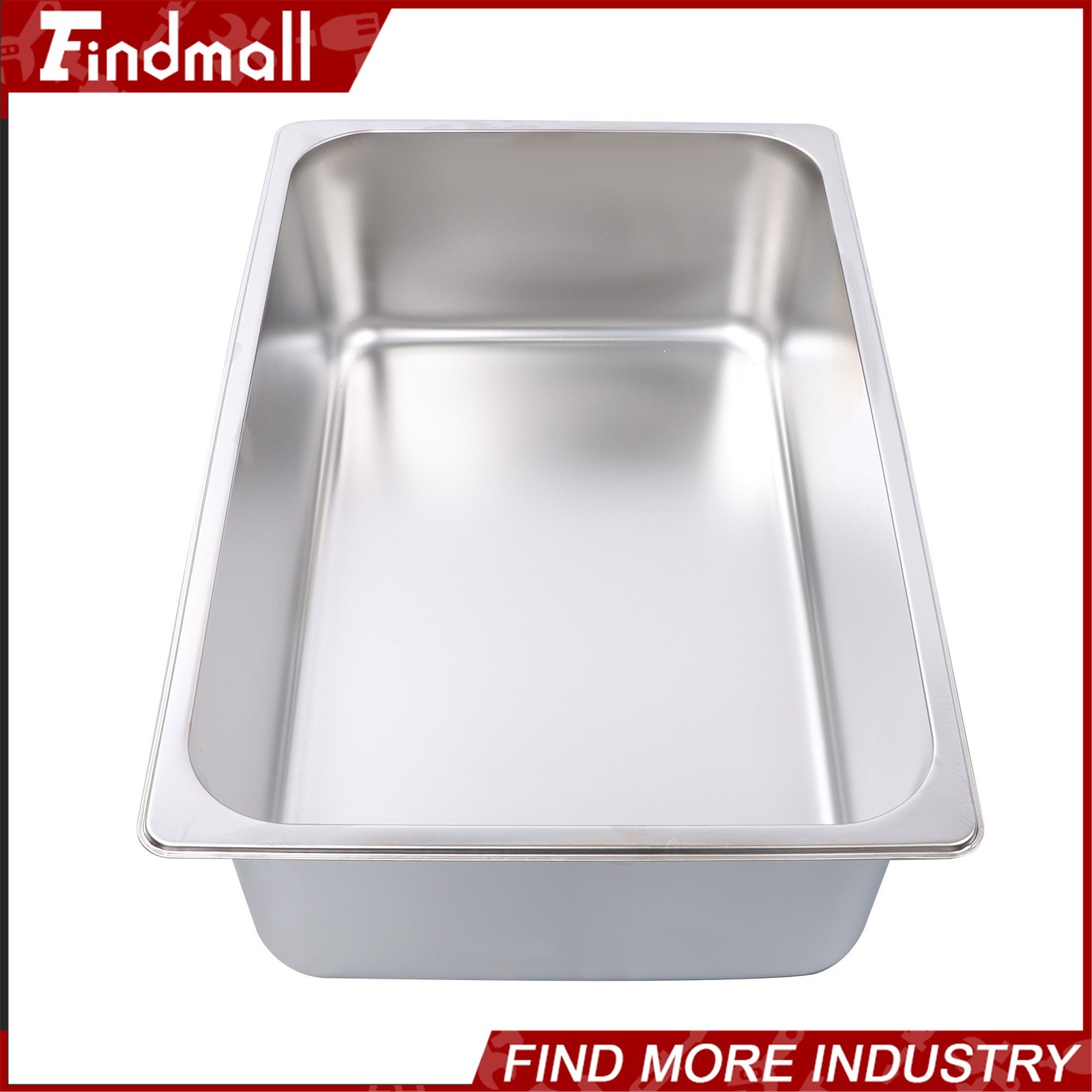 Findmall 2 PCS Full Size 6″ Deep Stainless Steel Steam Prep Table Hotel Food Pan