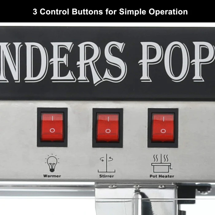 Commercial Vintage Style Popcorn Machine Maker Popper with Cart & 8-Ounce Kettle