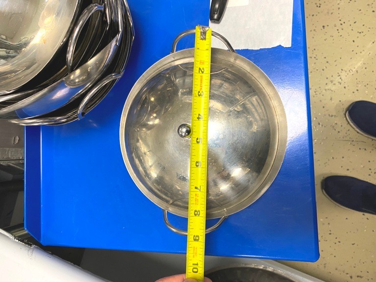 Baskets/ Pan Stainless Steel Fry Pan with Lid, 8″ Pan and 7.5″ Lid