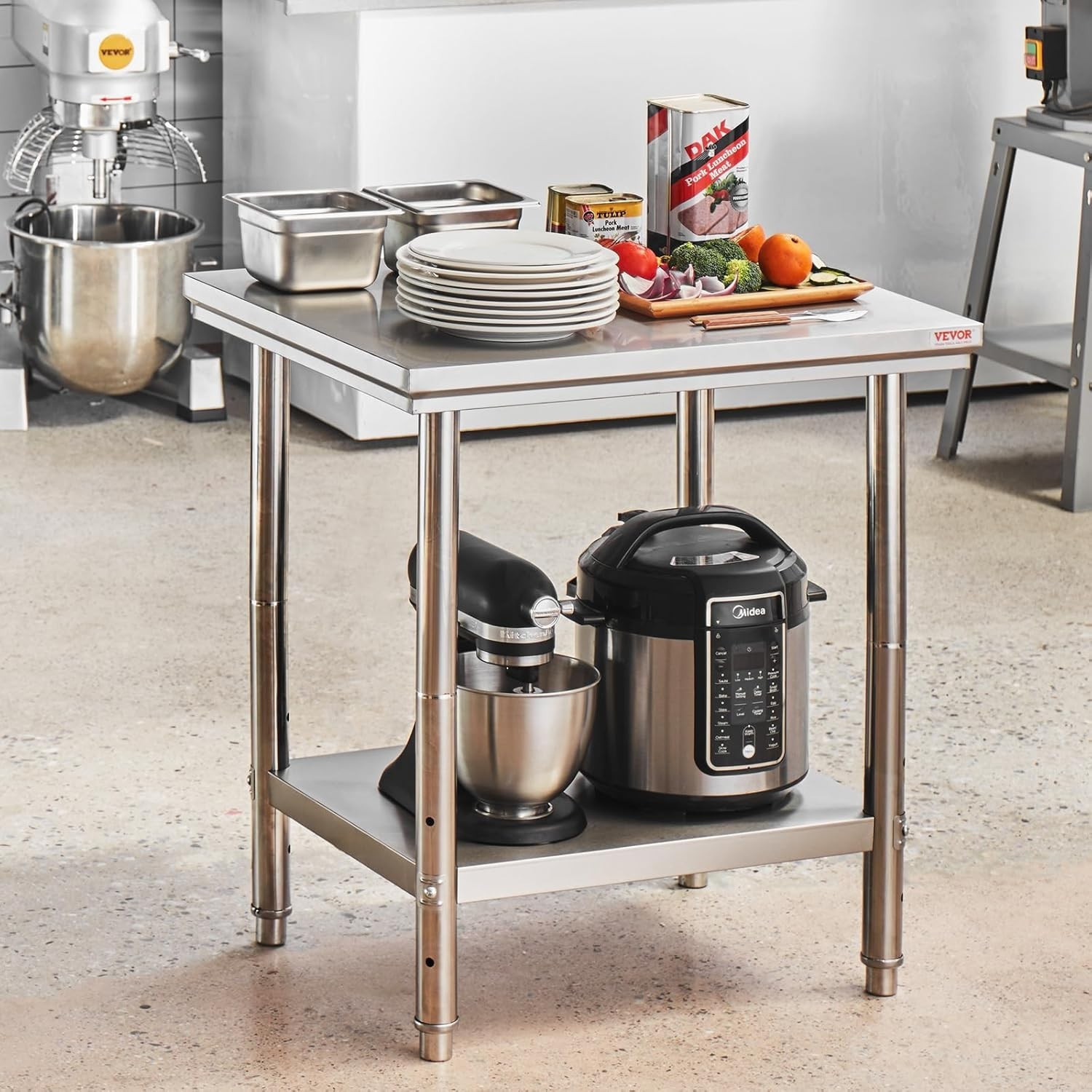 330 lbs Capacity Stainless Steel Kitchen Workstation 24x30x32 – Adjustable Shelf