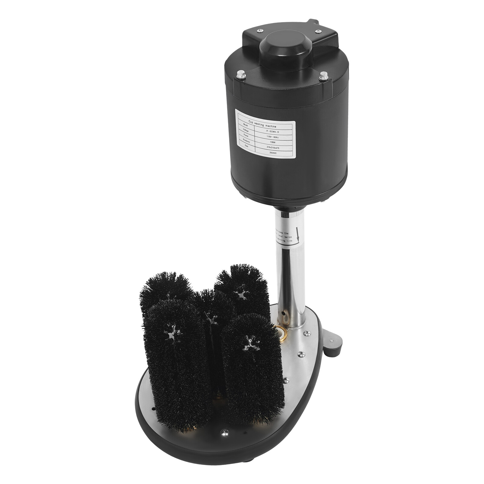 Electric Glass Washer 5-Brush Electric Commercial Wine Glass Cleaning Machine