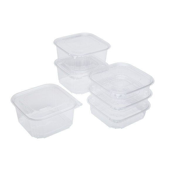 Karart 64oz PET Tamper Resistant Deli Container with Flat Lid – 120 ct