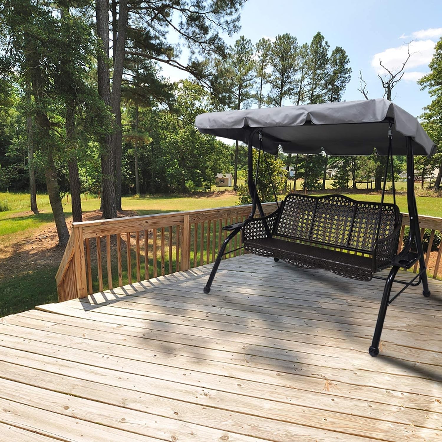 Outdoor Patio Swing Chair Canopy Replacement, 3 Seater Porch Swing Seat Canopy