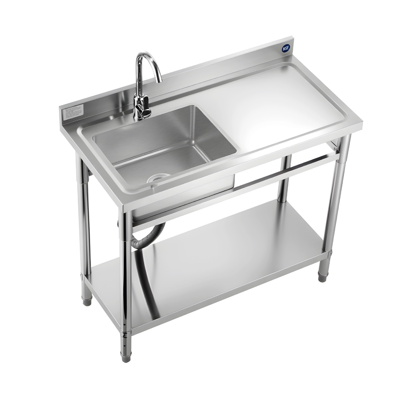 Uimoso Stainless Steel Utility Sink with Single Bowl and Faucet