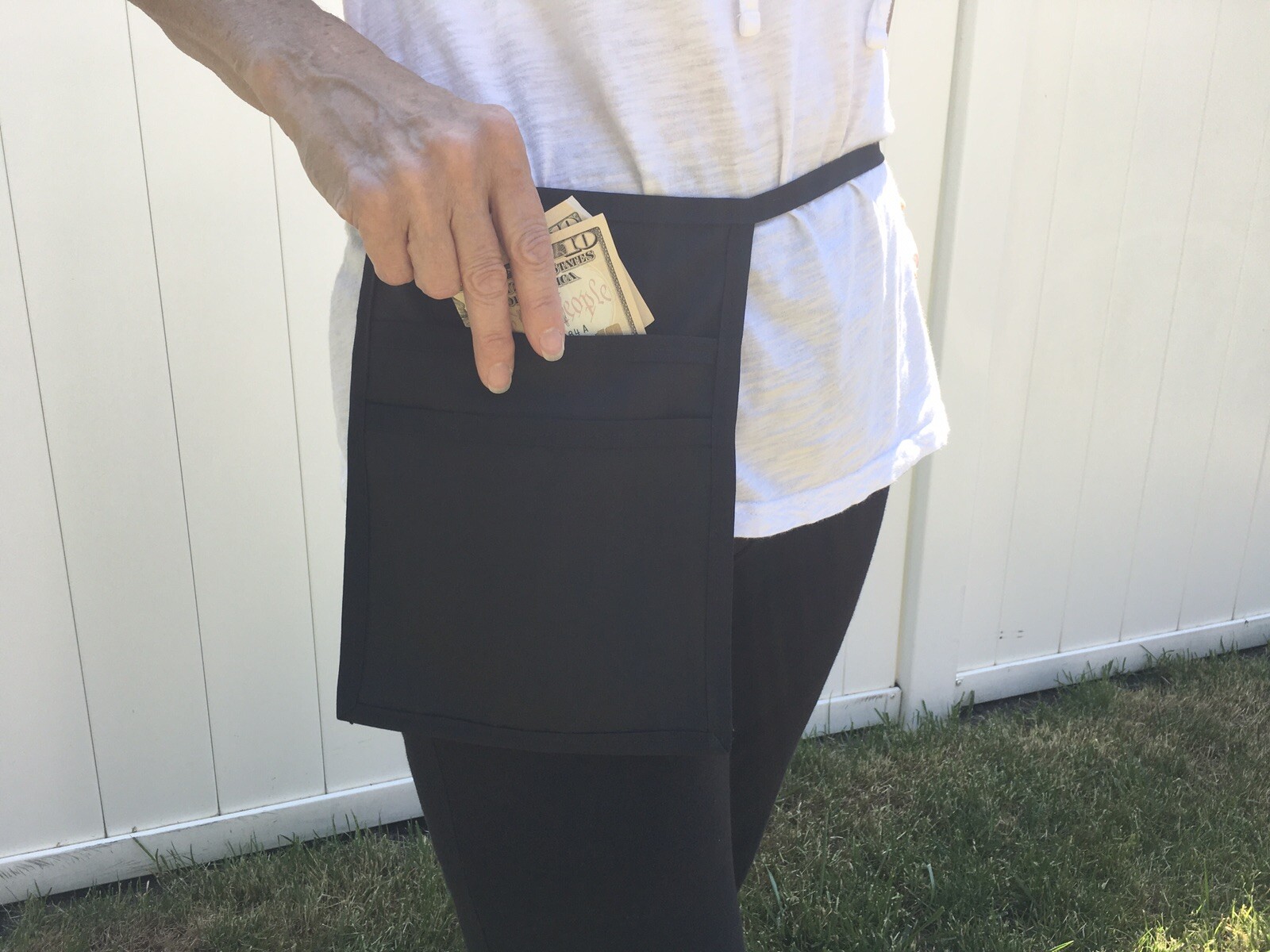 I Pad MINI Pocket Side Apron Bar Waiter Waitress Money Pouch Holds Black Book