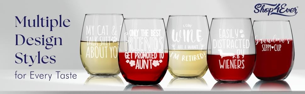 Personalized Birth Flower Stemless Wine Glass – Custom Engraved Name or Monogram