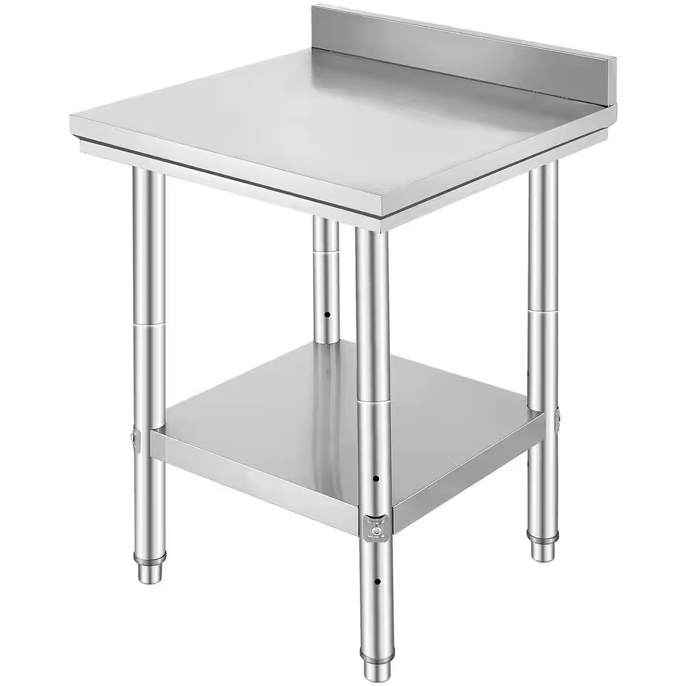24 X 24 X 35 In. Stainless Steel Work Table, Heavy-Duty Kitchen Prep Table with