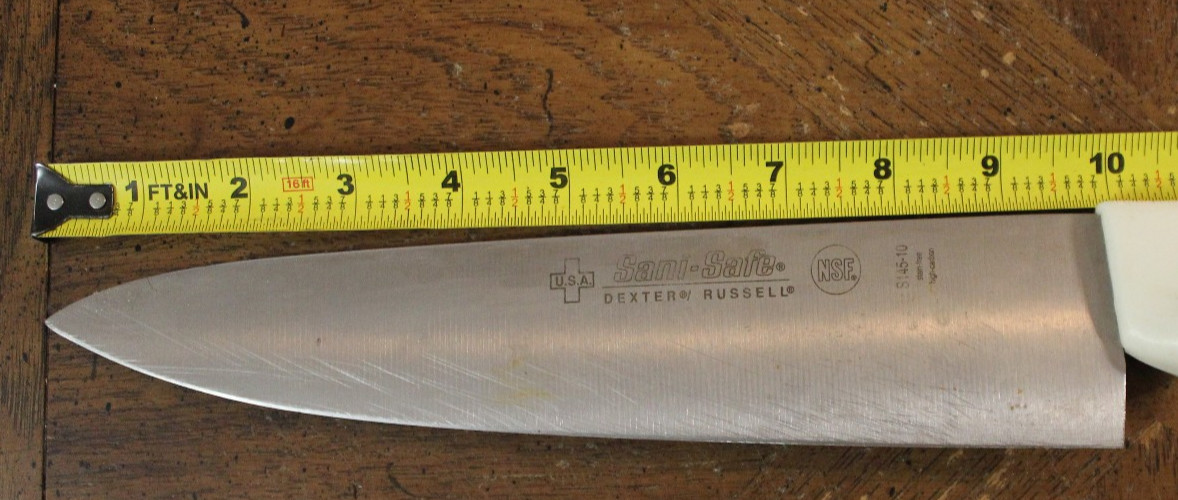 Dexter Russell 10″ Blade Cooks Knife Sani-Safe S145-10 White Handle Chef’s 15″