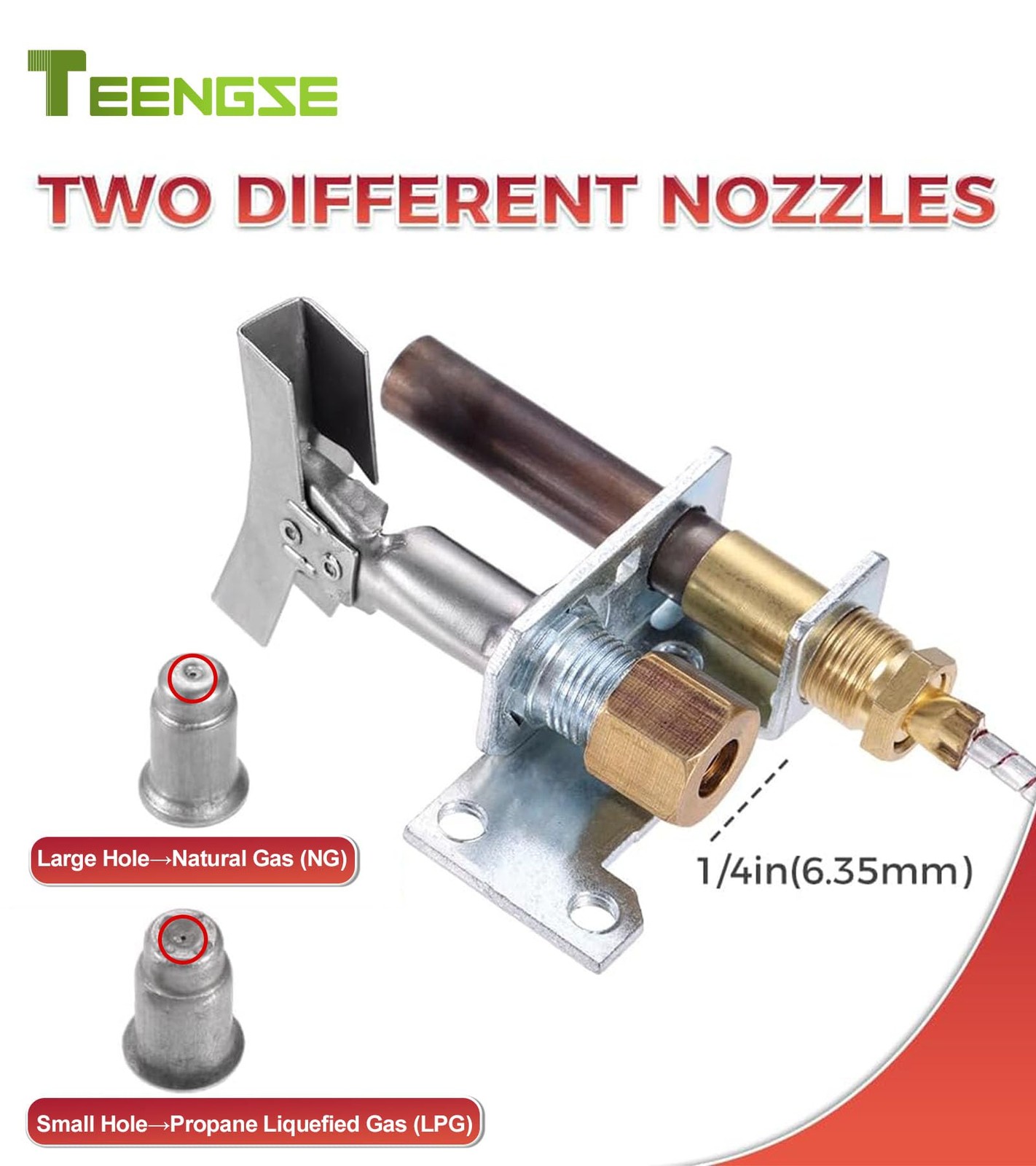 TEENGSE Pilot Burner 750 Millivolt Thermopile Assembly, Natural Gas &…