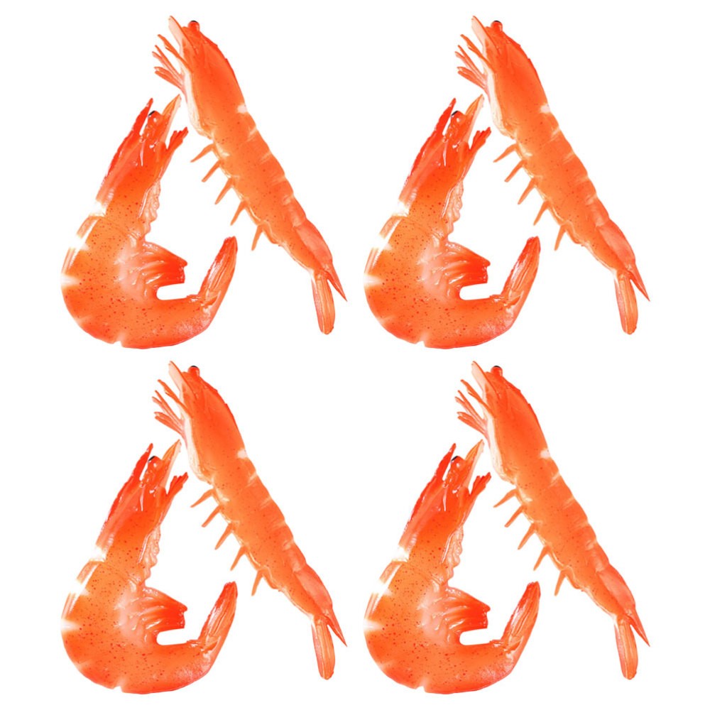 8 Pcs Lifelike Realistic Cooked Shrimp Simulation Food Model Artificial