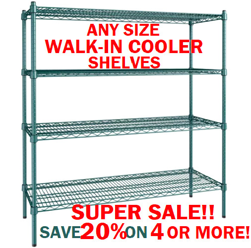 Heavy Duty Moisture Rust Proof Metal Wire Walk In Cooler Shelf Rack Commercial
