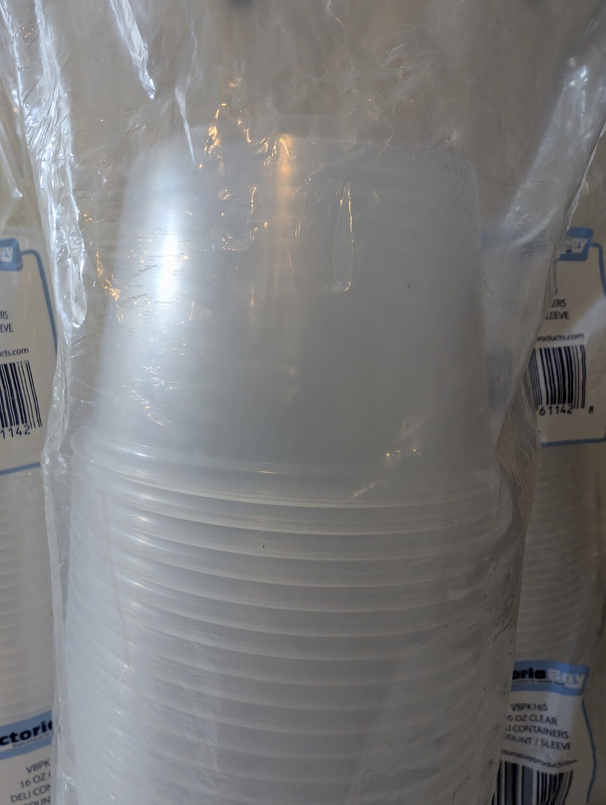 4 Packs Victoria Bay 16 oz Plastic Deli Containers VBPK165 50CT Sleeve NO LIDS