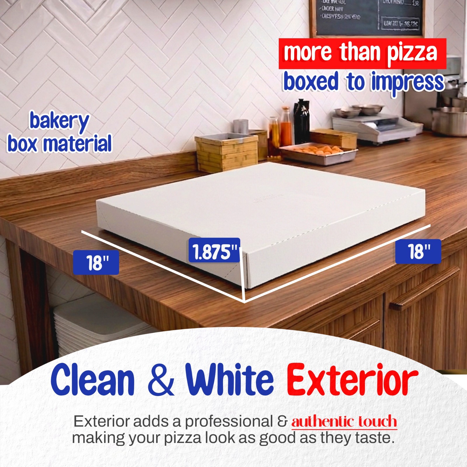 MT Products 16″ x 16″ x 1.9″ Extra Thin White Paperboard Pizza Boxes, Pack of 10