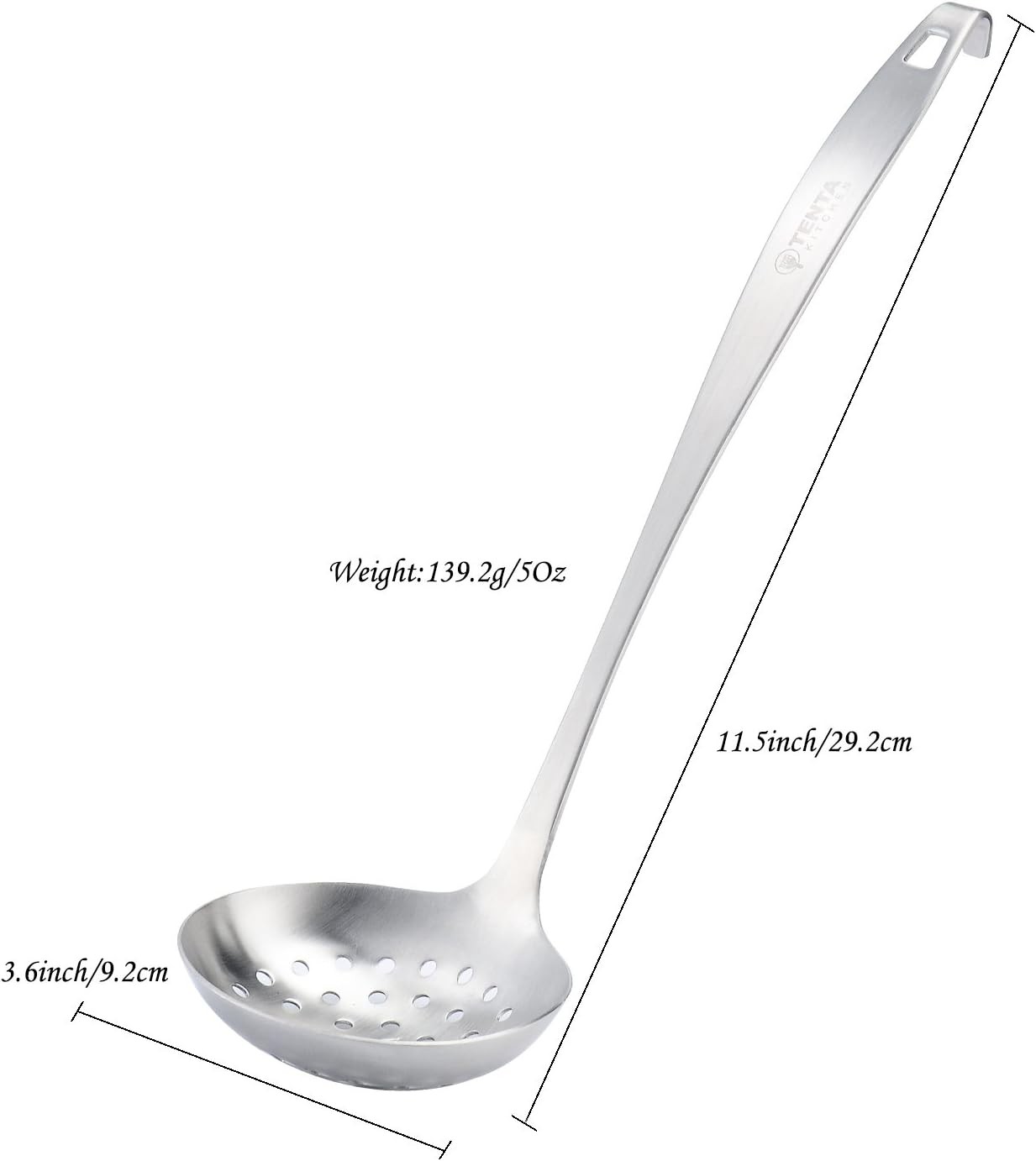 TENTA Kitchen Dia 9CM One Piece Stainl Steel Skimmer/Slotted