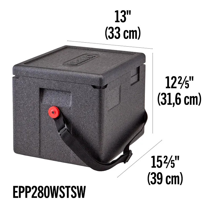 Cambro Cam GoBox Top Loading Insulated Food Pan Carrier,Half-Size EPP280WSTSW110