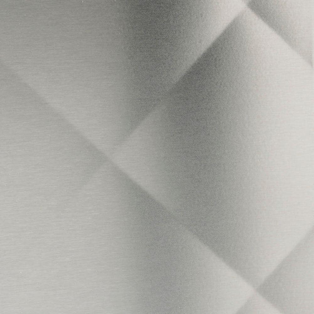 36 in. X 30 in. Quilted Stainless Steel Backsplash Silver Stain-Resistant Finish