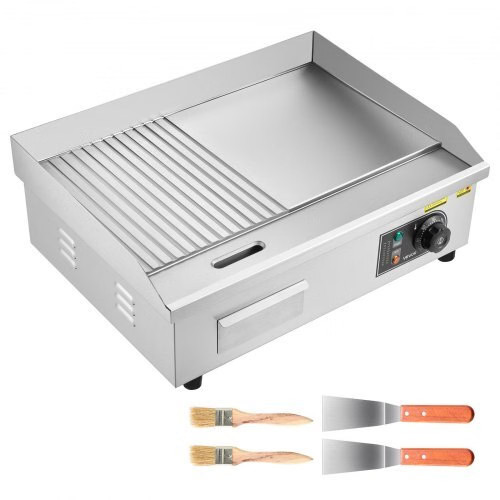 Commercial Electric Griddle, 21.06 x 11.81 inch, 1750W, 122-570?&deg;F Adjustabl