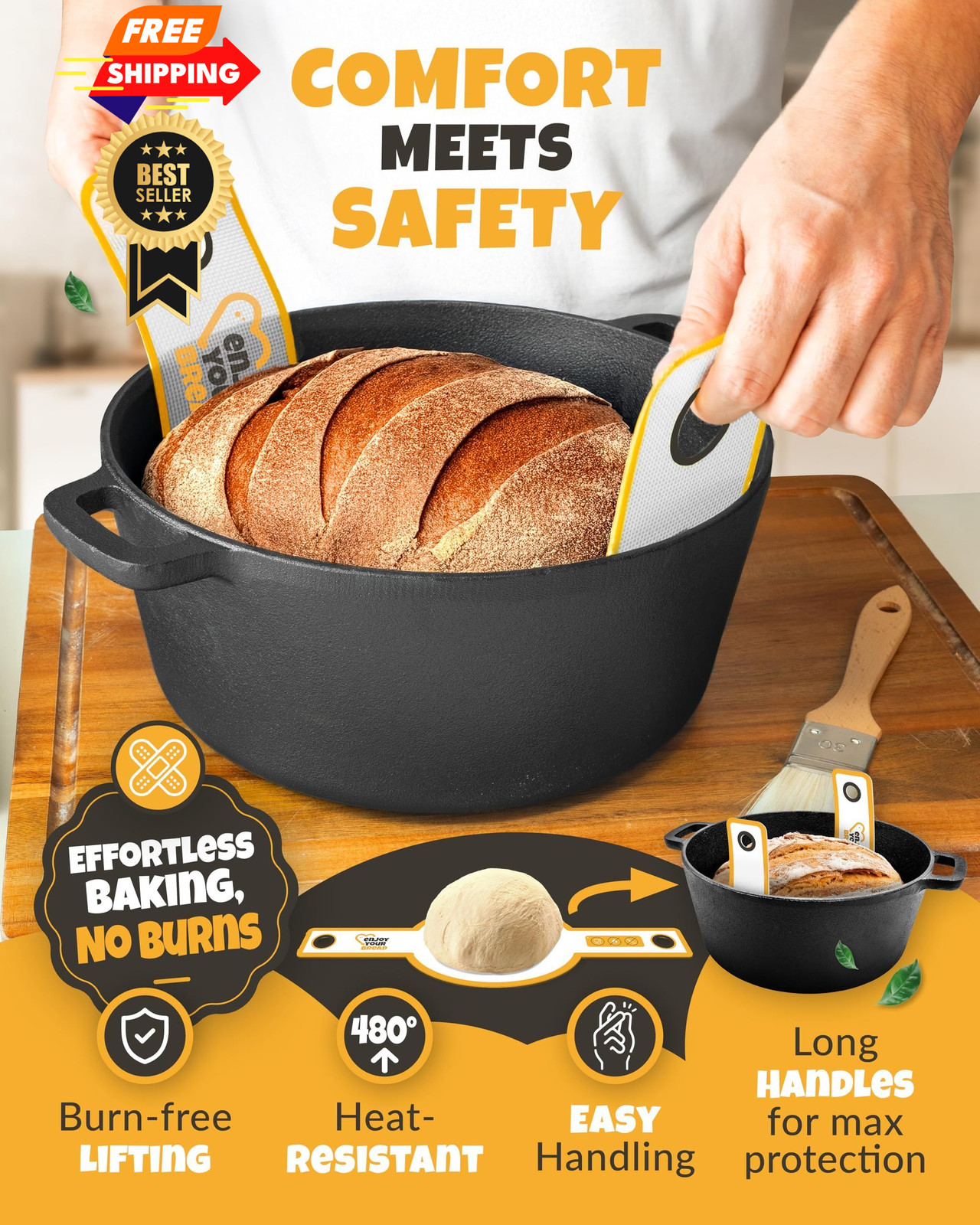 CRUSTLOVE 2 PCS Bread Sling 2 Mix Set Silicone,