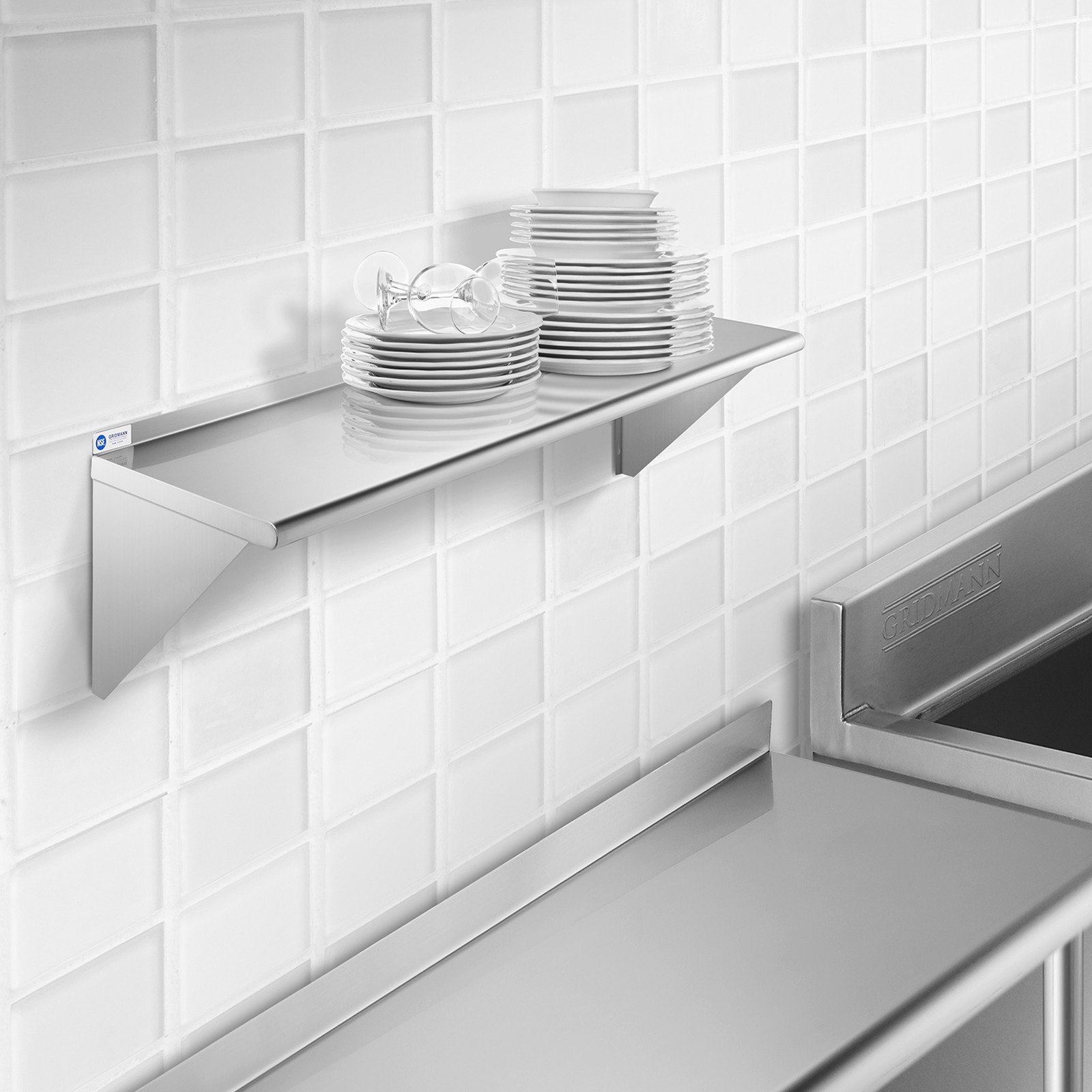 NSF Stainless Steel 12″ x 48″ Commercial Kitchen Wall Shelf Restaurant Shelving